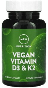 MRM Nutrition, веганські вітаміни D3 та K2, 62,5 мкг (2500 МО), 60 капсули