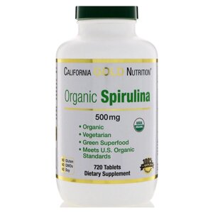 California Gold Nutrition, Спіруліна, Органічне походження, 500 мг, 720 таблеток