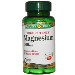 Магній, Nature's Bounty, 500 мг, 100 таблеток