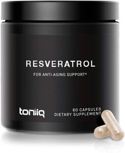 Ресвератрол Toniiq, 98% транс-ресвератрола, 600 мг на порцію, 180 капсул