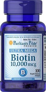 Біотін 10 000 мкг, гордість пуритан, 100 таблетки. Зроблено в США.