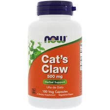 Котячий кіготь, Now Foods, 500 мг, 100 капсул