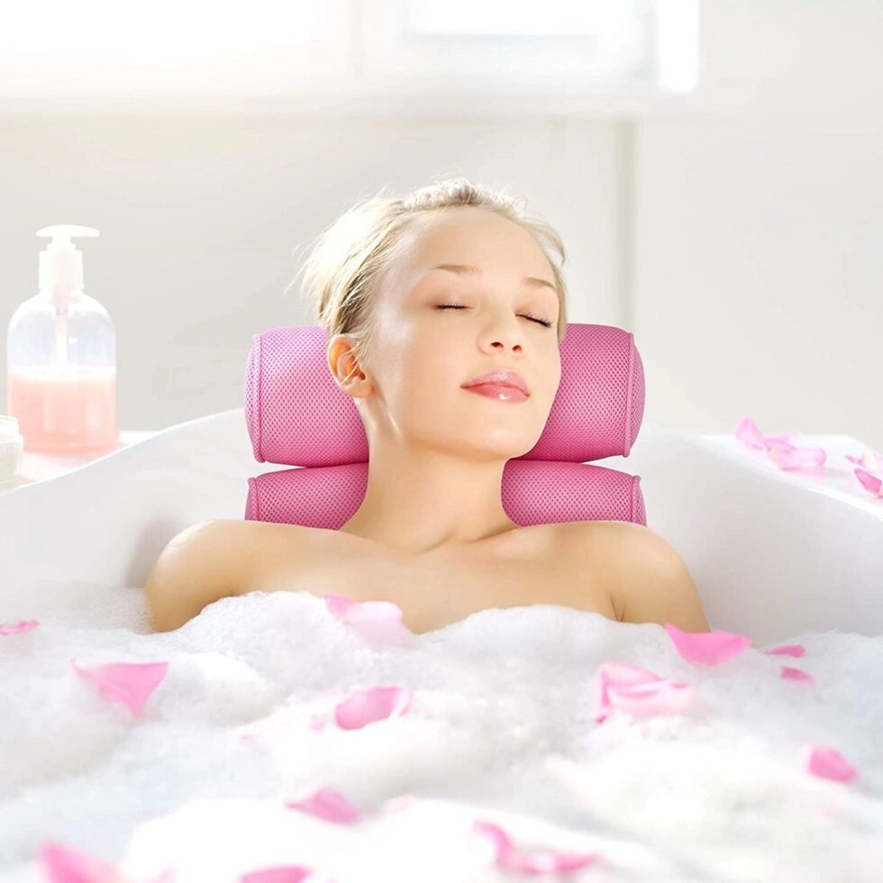 Подушка для ванной Regal Bazaar Spa Bath Pillow на присосках, розовая від компанії Інтернет магазин "Канбан" - фото 1