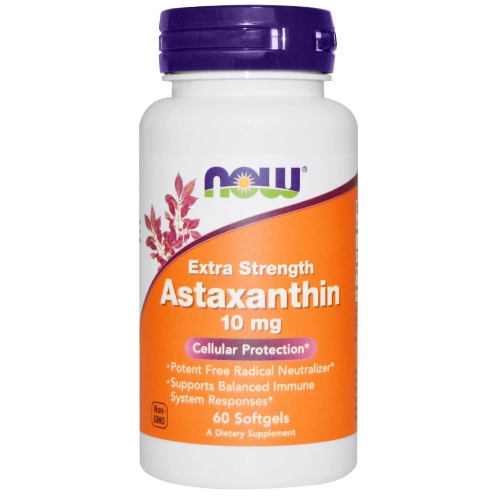 Посилений астаксантин, Now Foods, 10 мг, 60 желатинових капсул від компанії Інтернет магазин "Канбан" - фото 1