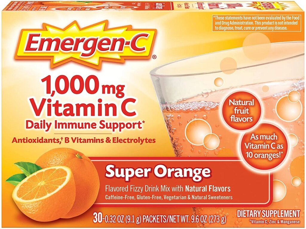 Розчинна вітамін C, Emergen-C, 1000 мг, 30 пакетиків по 8.4 г від компанії Інтернет магазин "Канбан" - фото 1