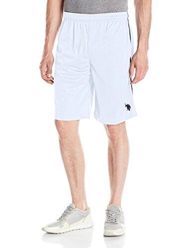 Шорти U. S. Polo Assn. Men "s Mesh Shorts with Stripe Tape Trim, White, Large