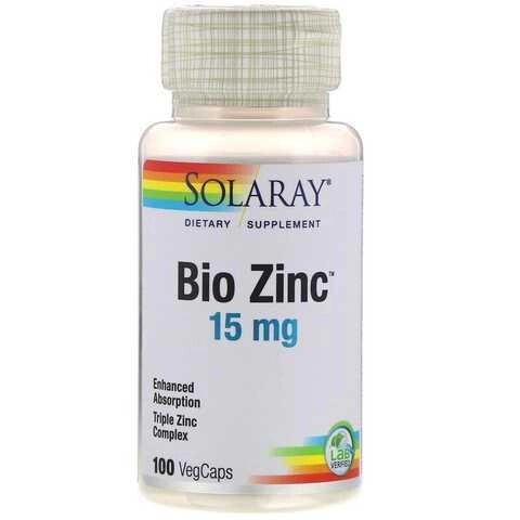 Solaray, Цинк Bio Zinc, 15 мг, 100 вегетаріанських капсул від компанії Інтернет магазин "Канбан" - фото 1