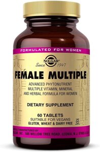 Solgar Female Multiple мультивітаміни та мінерали для жінок, 60 таблеток. Зроблено у США.