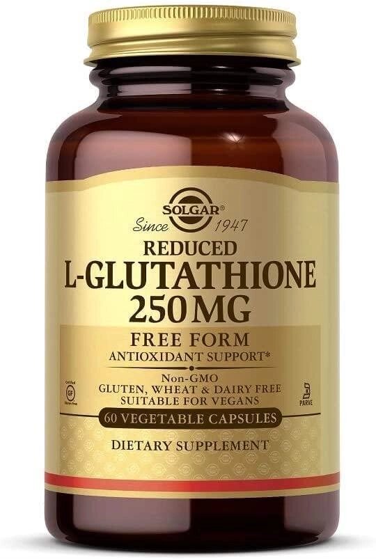 Solgar, відновлений L-глютатіон (Reduced L-Glutathione), 250 мг, 60 капсул від компанії Інтернет магазин "Канбан" - фото 1