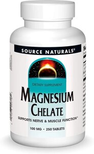 Source Naturals, комплекс хелата магнію, 100 мг, 250 таблеток