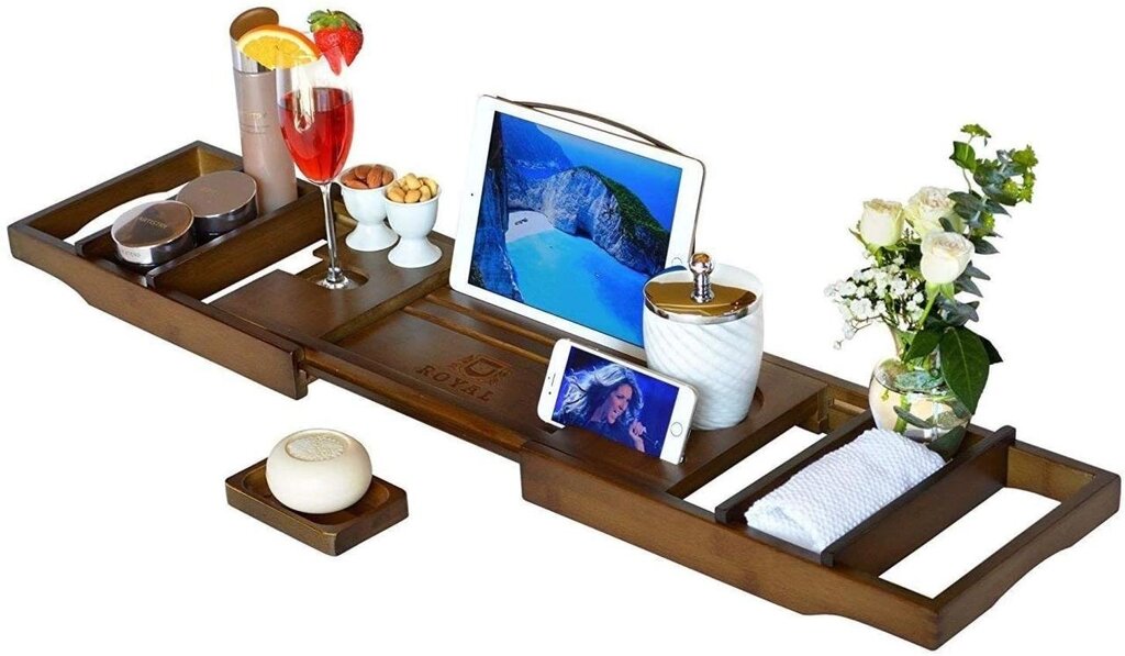 Столик для ванны ROYAL CRAFT WOOD Luxury, бамбуковый, коричневый від компанії Інтернет магазин "Канбан" - фото 1