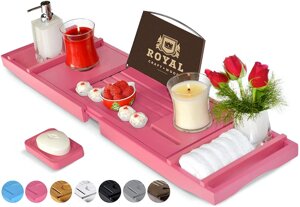 Столик для ванны ROYAL CRAFT WOOD Luxury, бамбуковый, розовый
