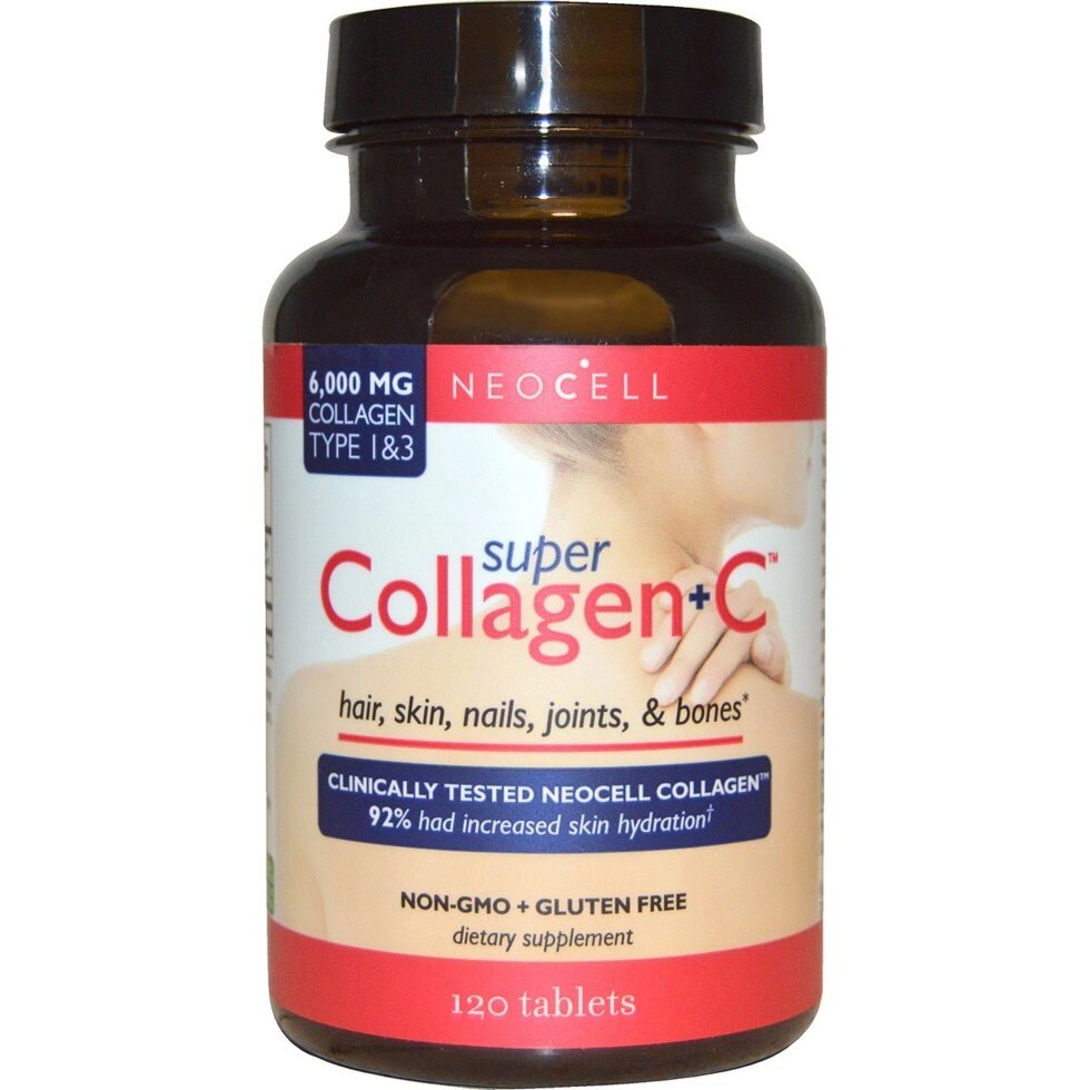 Супер Колаген Neocell + вітамін C, тип 1 і 3, 6000 мг, 120 таблеток. Зроблено в США від компанії Інтернет магазин "Канбан" - фото 1