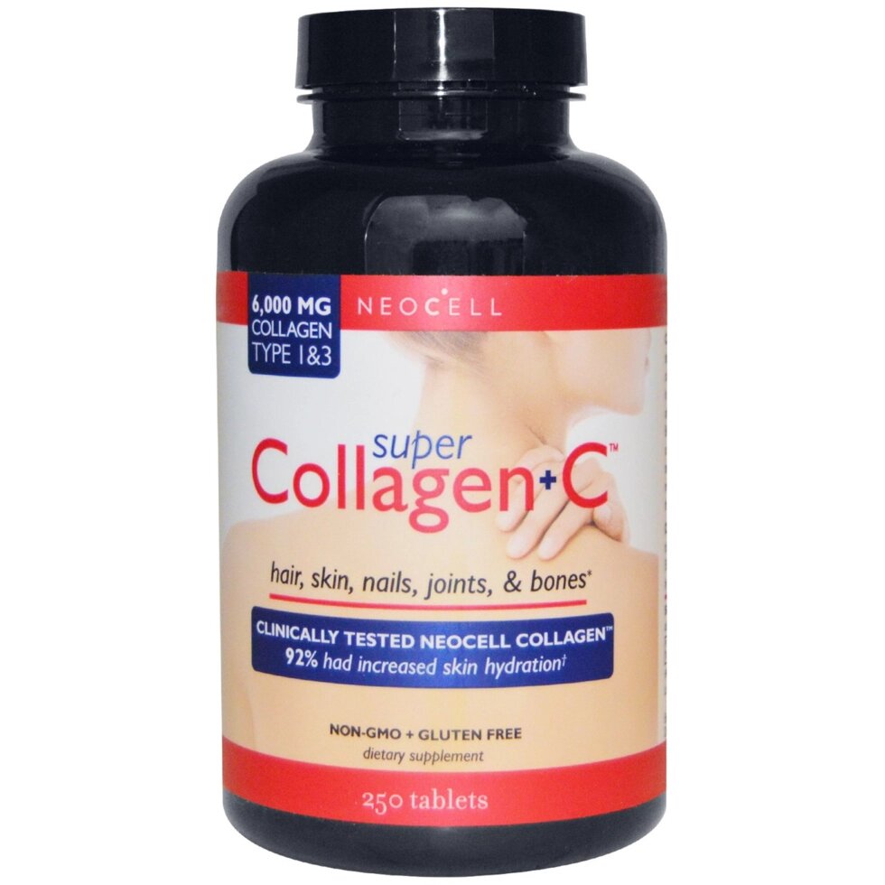 Супер Колаген Neocell + вітамін C, тип 1 і 3, 6000 мг, 250 таблеток. Зроблено в США від компанії Інтернет магазин "Канбан" - фото 1
