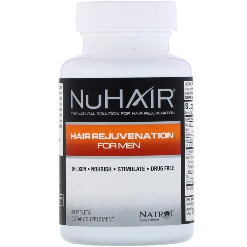 Відновлення волосся для чоловіків, Natrol, NuHair, 60 таблеток від компанії Інтернет магазин "Канбан" - фото 1
