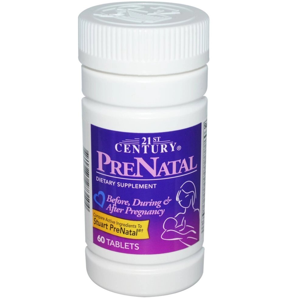 Вітаміни для вагітних PreNatal, 21st Century Health Care. Зроблено в США. Мультивітамінний комплекс, 60 табл від компанії Інтернет магазин "Канбан" - фото 1