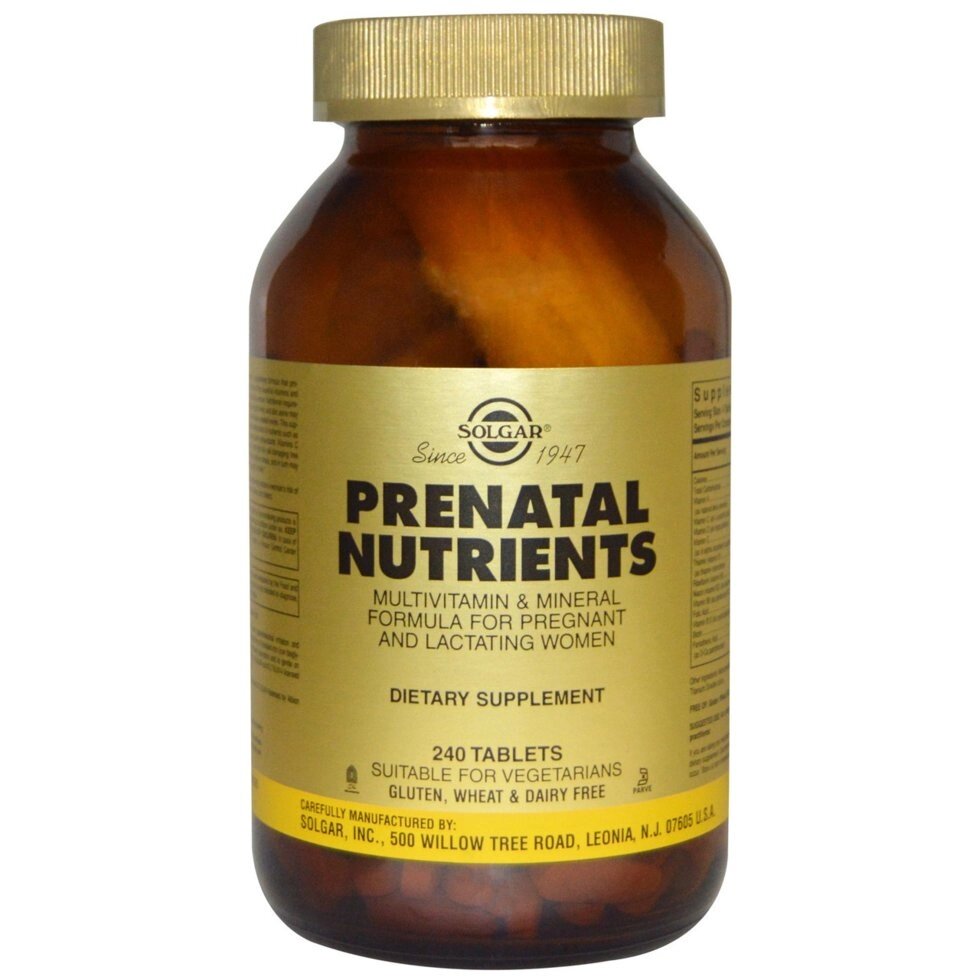 Вітаміни для вагітних Solgar, Prenatal Nutrients, 240 таблеток. Зроблено в США. від компанії Інтернет магазин "Канбан" - фото 1