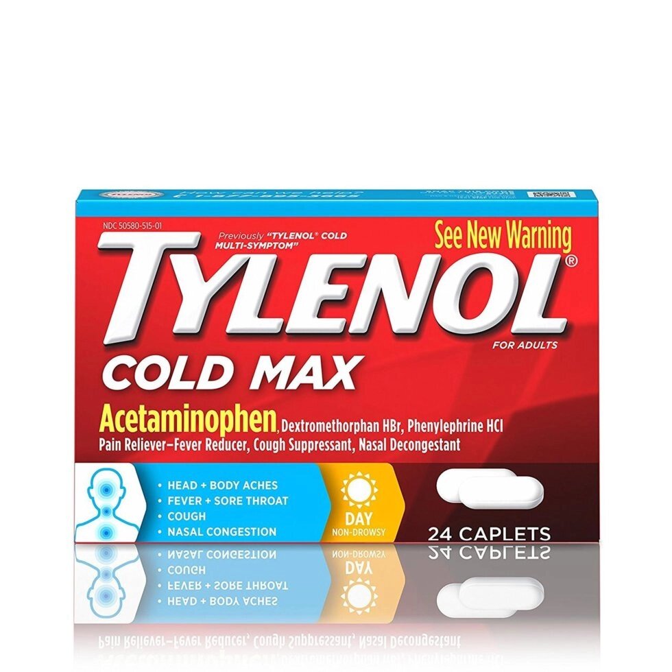 Засіб від застуди та грипу Tylenol Cold Max Daytime Caplets, 24 таблетки від компанії Інтернет магазин "Канбан" - фото 1