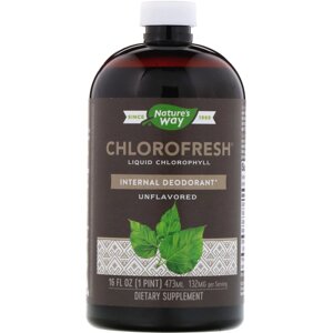 Рідкий хлорофіл, неароматизований, Nature's Way, Chlorofresh, 473.2 мл. Зроблено в США.