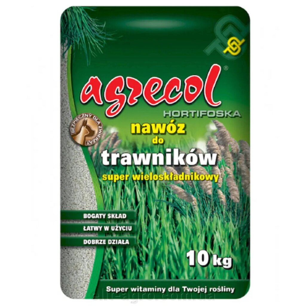 Добриво Agrecol для газону Hortifoska (NPK 15.5.10) 10 кг від компанії ᐉ АГРОМАГАЗИН «ELIT-AGRO» / ТОВАРИ для будинку, саду, городу - фото 1