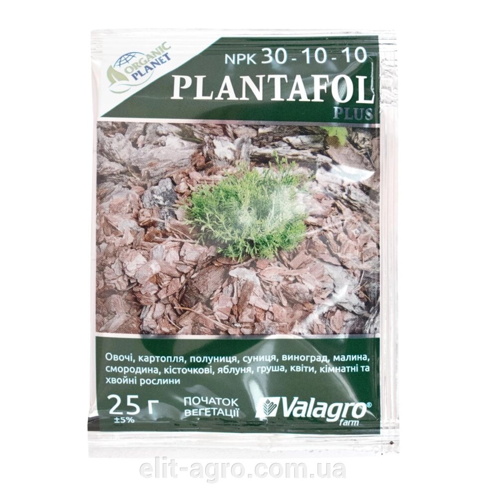 Добриво Plantafol (Плантафол) + Початок вегетації NPK 30.10.10, 25 г від компанії ᐉ АГРОМАГАЗИН «ELIT-AGRO» / ТОВАРИ для будинку, саду, городу - фото 1