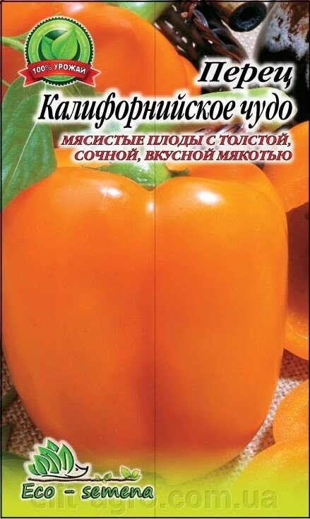 Eco-semena. Насіння Перець солодкий Каліфорнійське Чудо помаранчеве, 0,3 г від компанії ᐉ АГРОМАГАЗИН «ELIT-AGRO» / ТОВАРИ для будинку, саду, городу - фото 1