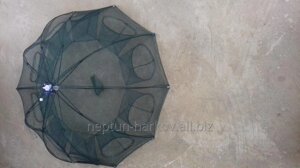Складна рибальська парасолька раколівка на 10 входів, нейлонова