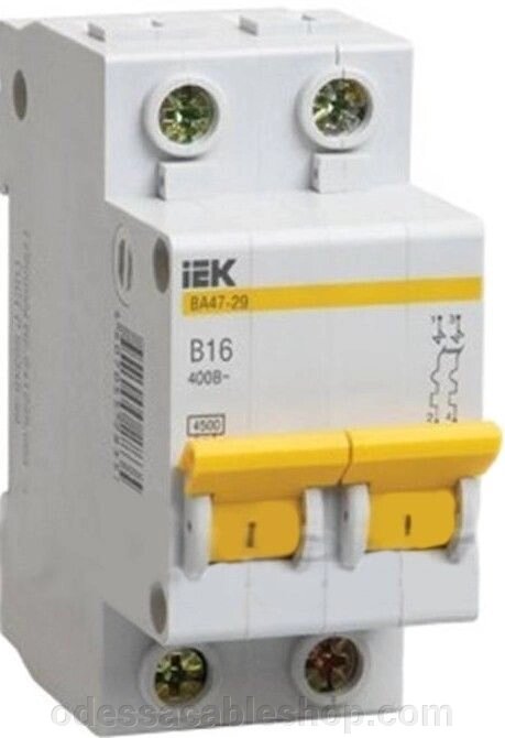 Автоматичний вимикач ВА47-29 2P 10A 4,5кА х-ка B ІЕК від компанії Інтернет магазин "cableshop" - фото 1