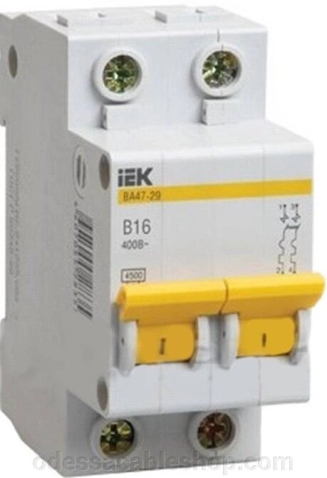 Автоматичний вимикач ВА47-29 2P 4A 4,5кА х-ка B ІЕК від компанії Інтернет магазин "cableshop" - фото 1