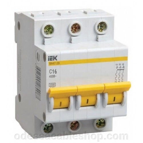 Автоматичний вимикач ВА47-29М 3P 10A 4,5кА х-ка B ІЕК від компанії Інтернет магазин "cableshop" - фото 1