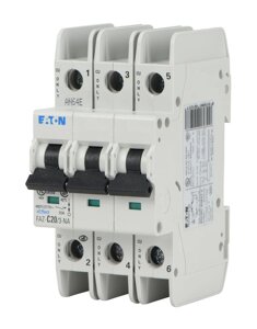 Автоматический выключатель, 3п С 20А, PL6-C20/3 6ка Eaton