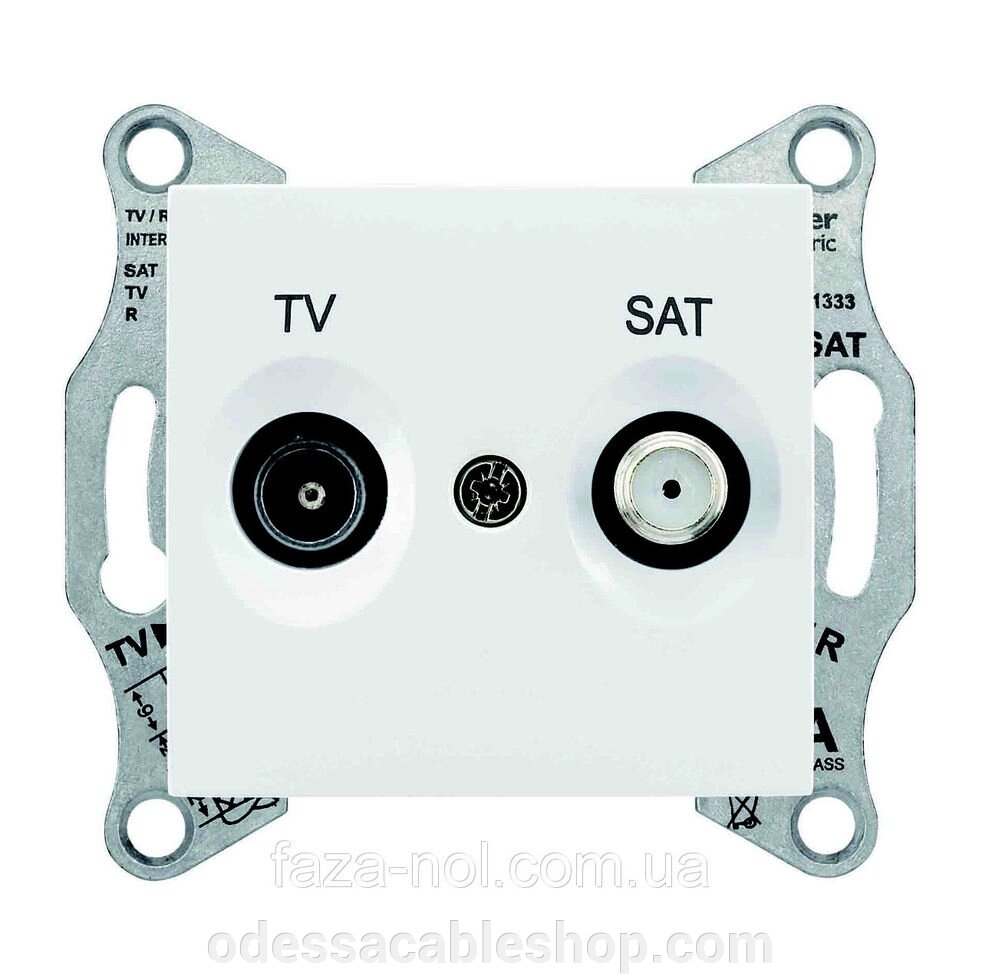 Розетка TV-SAT індивідуальна (1 дБ) Біла, Asfora від компанії Інтернет магазин "cableshop" - фото 1