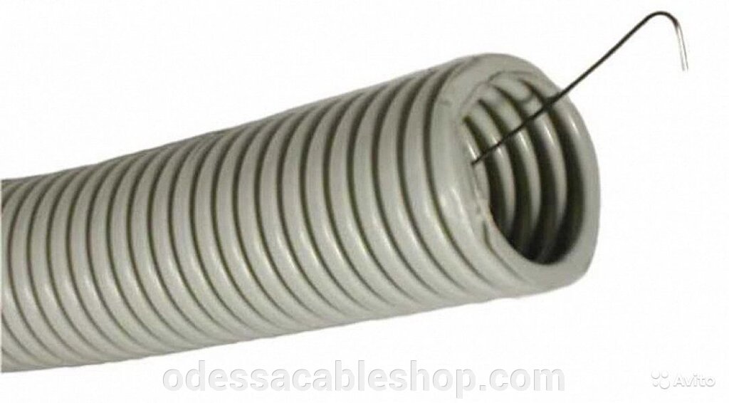 Труба ПВХ гнучка гофр. д.16мм, Light з протяжкою, сірий колір від компанії Інтернет магазин "cableshop" - фото 1