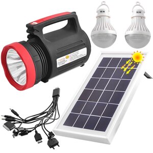 Ліхтар переносний Luxury 1902 T, 5W+22SMD, 2 лампи 3W, power bank, ст. акум., сонячна батарея