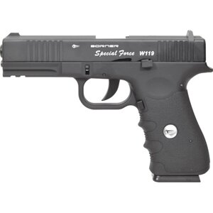 Пневматичний металевий пістолет Borner W119 (Glock 17)