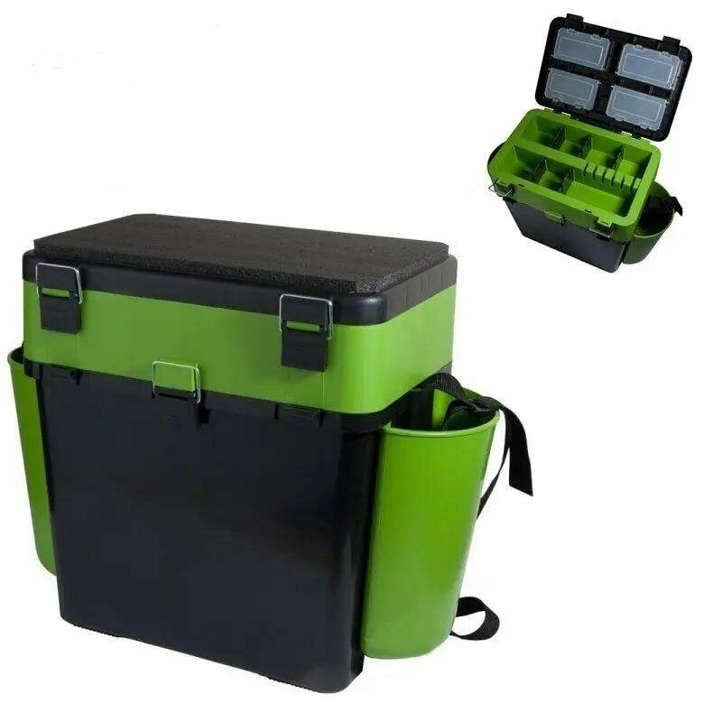 Ящик Тонар, 19 л, зелений із кишенями, 2 секції від компанії KosVol - фото 1