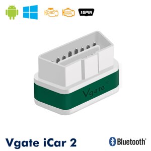 Автосканер Vgate iCar2 OBD 2 ELM327 OBD2 Bluetooth 3.0 (білий/зелений)