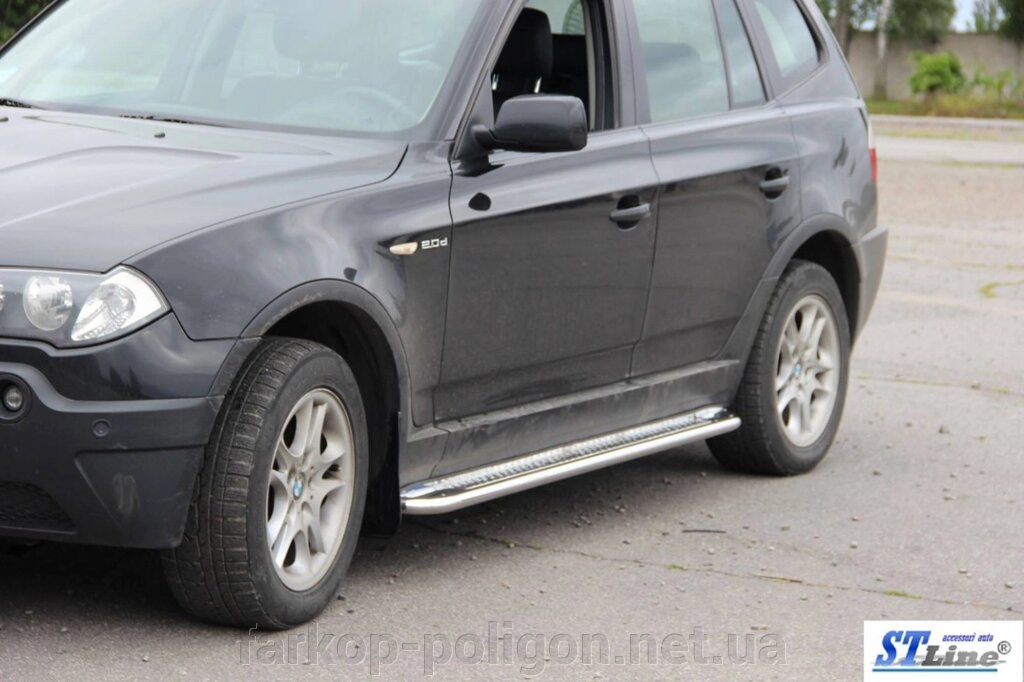 Бічні майданчики KB001 (нерж) BMW X3 E-83 2003-2010рр. від компанії Інтернет-магазин тюнінгу «Safety auto group» - фото 1