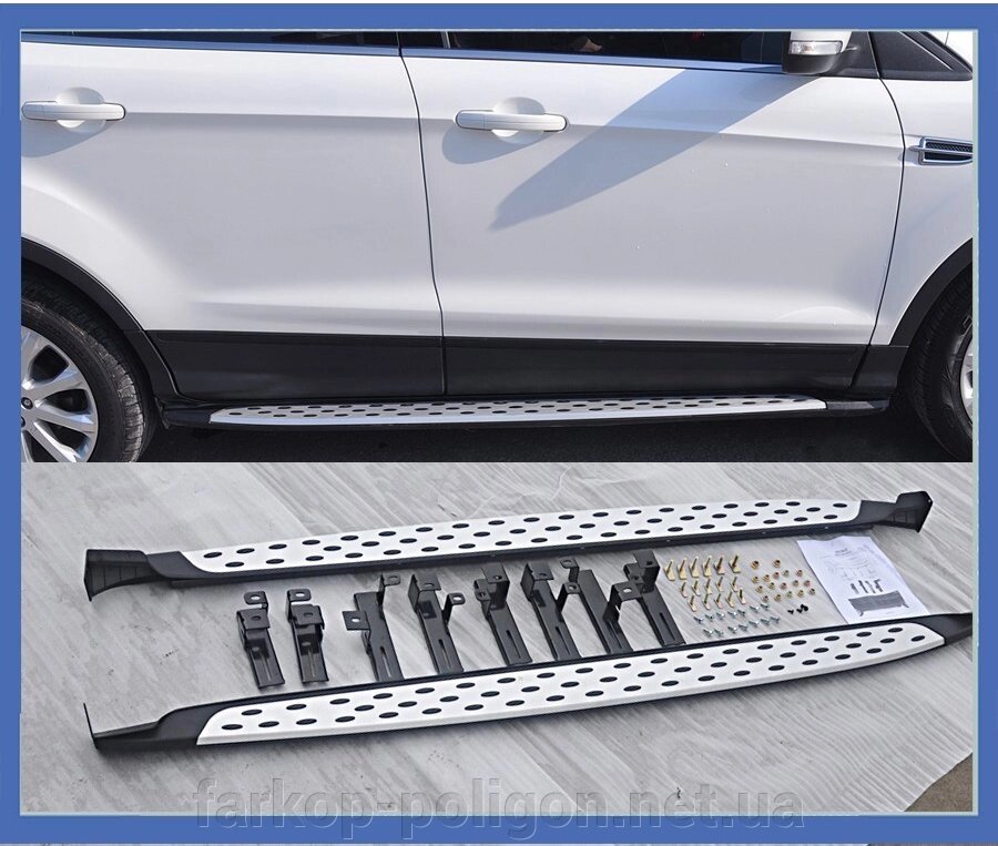 Бічні майданчики OEM-V2 (2 шт., Алюміній) Ford Kuga 2013-2019 гг. від компанії Інтернет-магазин тюнінгу «Safety auto group» - фото 1