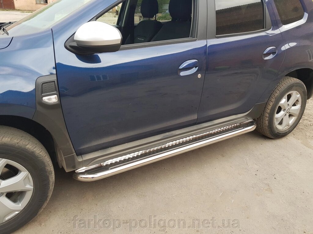 Бічні майданчики Premium (2 шт., Нерж.) Dacia Duster 2018 гг. від компанії Інтернет-магазин тюнінгу «Safety auto group» - фото 1