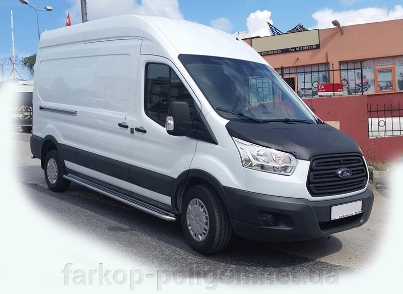 Бічні майданчики Premium (2 шт., нерж.) Ford Transit 2014р. від компанії Інтернет-магазин тюнінгу «Safety auto group» - фото 1