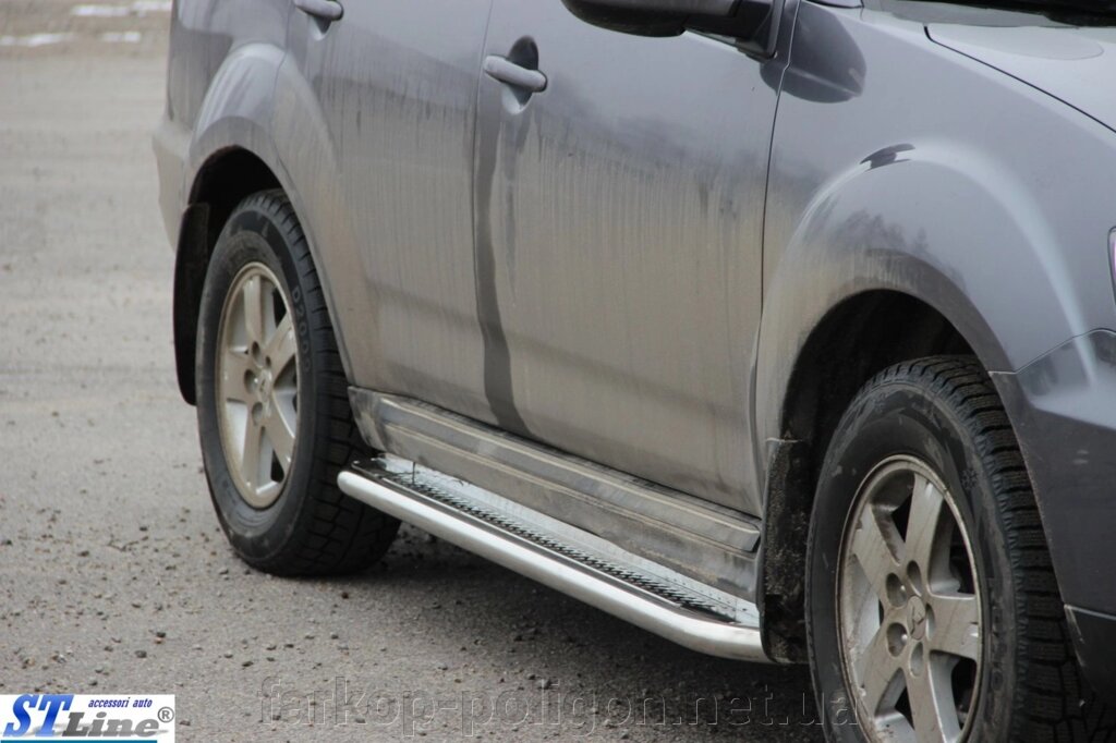 Бічні майданчики Premium (2 шт., Нерж.) Mitsubishi Outlander 2006-2012 гг. від компанії Інтернет-магазин тюнінгу «Safety auto group» - фото 1