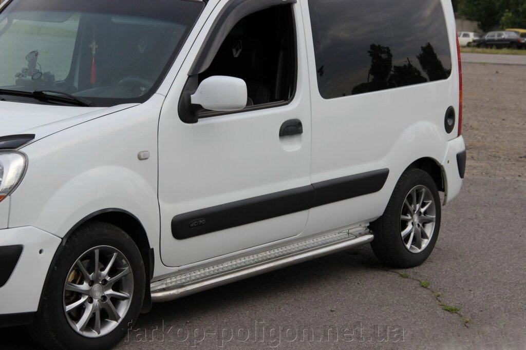 Бічні майданчики Premium (2 шт., нерж) Renault Kangoo 1998-2008 гг. від компанії Інтернет-магазин тюнінгу «Safety auto group» - фото 1