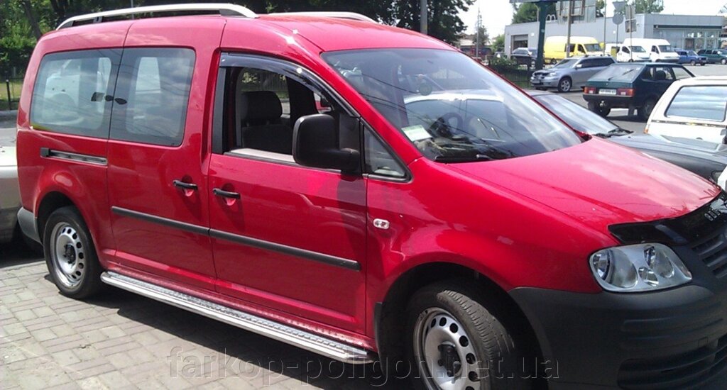 Бічні майданчики Premium (2 шт., нерж) Volkswagen Caddy 2010-2015 гг. від компанії Інтернет-магазин тюнінгу «Safety auto group» - фото 1