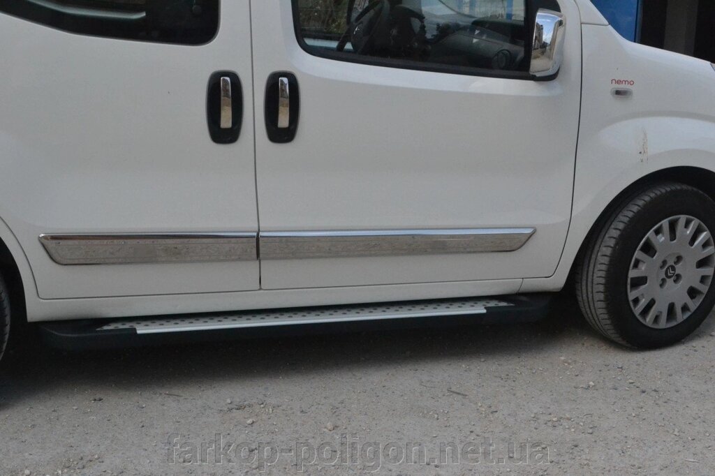 Бічні майданчики X5-тип (2 шт, алюм.) Fiat Fiorino/Qubo 2008 від компанії Інтернет-магазин тюнінгу «Safety auto group» - фото 1