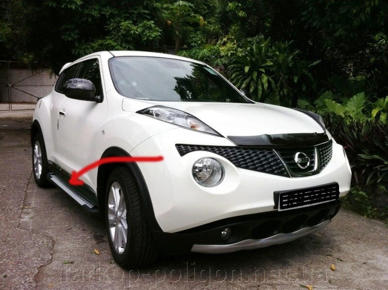 Бічні майданчики X5-тип (2 шт, алюм.) Nissan Juke 2010р. від компанії Інтернет-магазин тюнінгу «Safety auto group» - фото 1