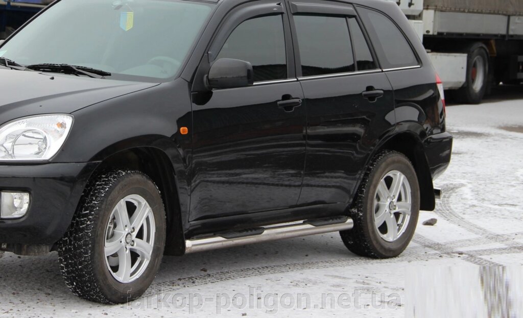 Бічні труби (2 шт., Нерж.) Chery Tiggo 2005-2013 гг. від компанії Інтернет-магазин тюнінгу «Safety auto group» - фото 1