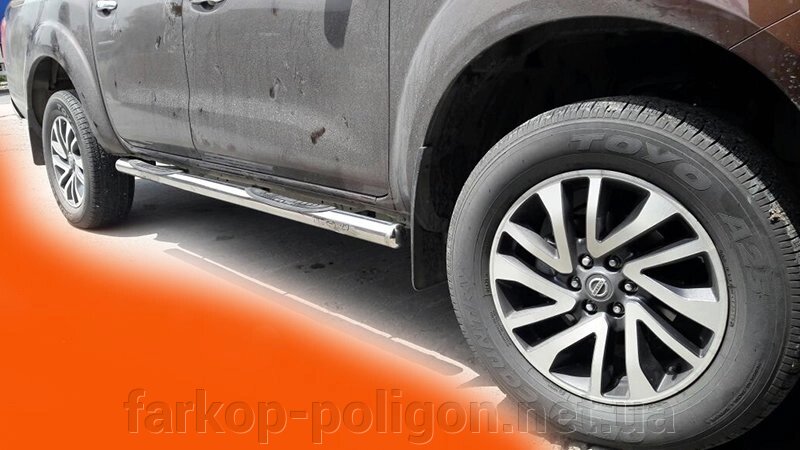 Бічні труби (2 шт., нерж) Nissan Navara NP300 2016 від компанії Інтернет-магазин тюнінгу «Safety auto group» - фото 1