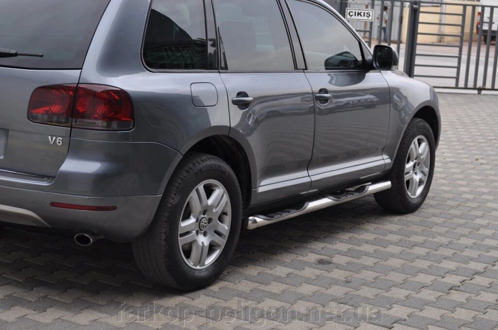 Бічні труби (2 шт., нерж) Volkswagen Touareg 2002-2010 гг. від компанії Інтернет-магазин тюнінгу «Safety auto group» - фото 1