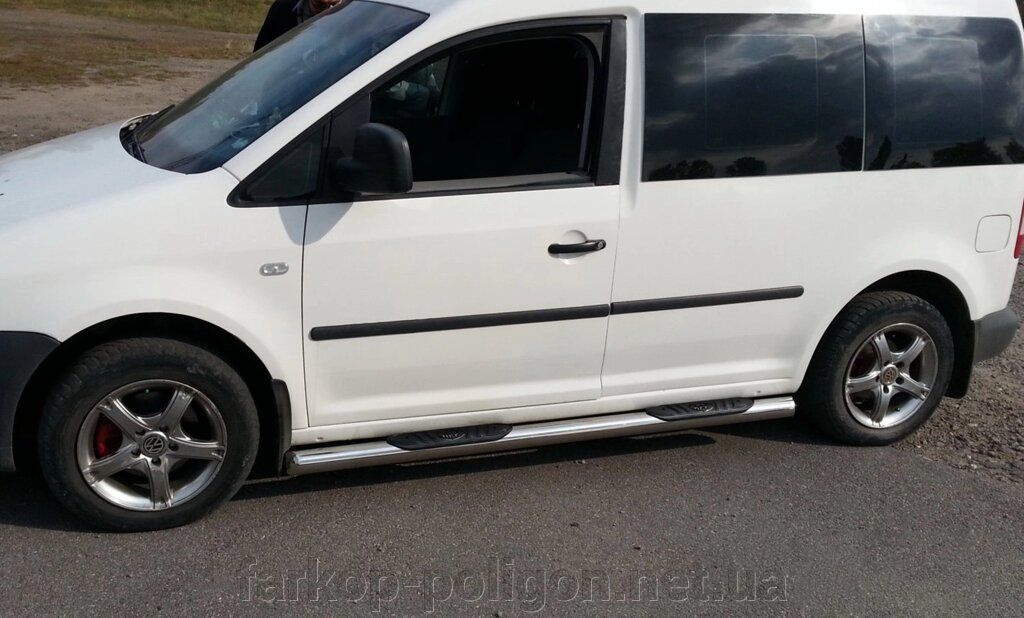 Бічні труби BB002 (2 шт, нерж) Volkswagen Caddy 2010-2015рр. від компанії Інтернет-магазин тюнінгу «Safety auto group» - фото 1